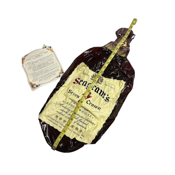 VTG Seagrams 7 Plastic Inflatable Display Bottle 28" Tall Man Cave Bar Blow Up - Picture 2 of 6